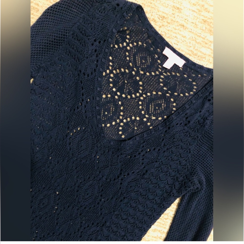Lilly Pulitzer Navy Blue Athena Crochet Knit Tunic- Like New Condition! Small - Picture 4 of 6